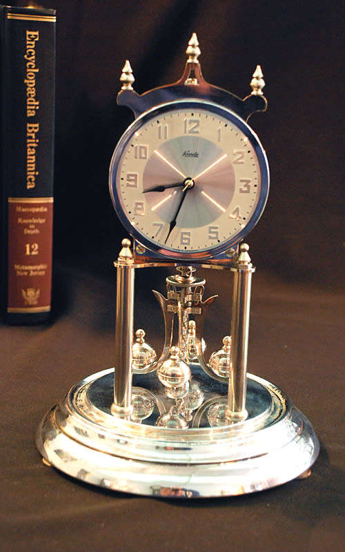 Big Kundo (Kieninger and Obergfell) 400 Day Winding Anniversary Mantel Clock, Chrome,Serviced