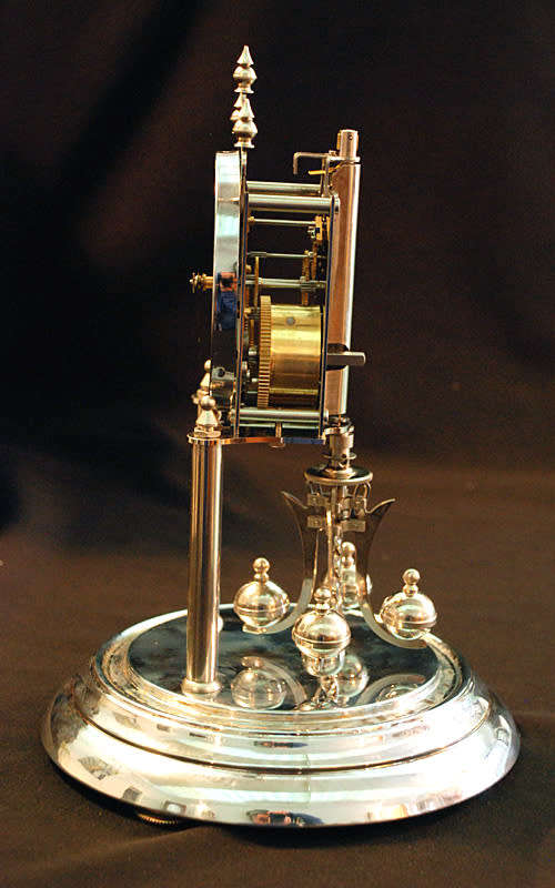 Big Kundo (Kieninger and Obergfell) 400 Day Winding Anniversary Mantel Clock, Chrome,Serviced