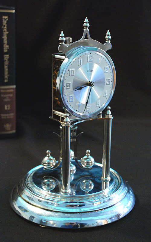 Big Kundo (Kieninger and Obergfell) 400 Day Winding Anniversary Mantel Clock, Chrome,Serviced
