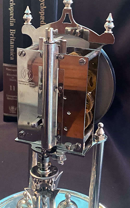 Big Kundo (Kieninger and Obergfell) 400 Day Winding Anniversary Mantel Clock, Chrome,Serviced