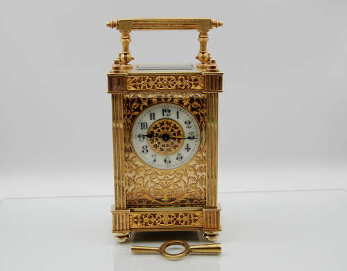 Antique French Duverdrey and Bloquel Carriage Clock, Serviced