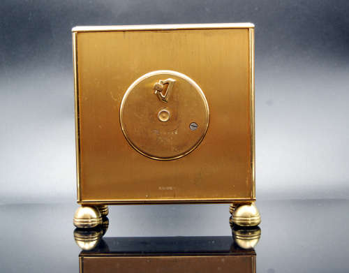 Swiss Made Vintage Imhof Desk Clock, 8 days Winding, 15 Jewels, Solid Brass, Serviced