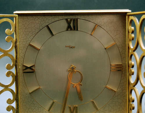 Swiss Made Vintage Imhof Desk Clock, 8 days Winding, 15 Jewels, Solid Brass, Serviced