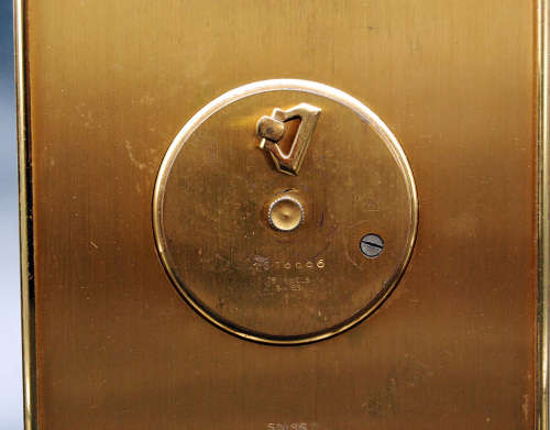 Swiss Made Vintage Imhof Desk Clock, 8 days Winding, 15 Jewels, Solid Brass, Serviced