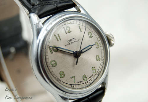 Oris Cal 454 Manual Winding Vintage Military Style Watch, Serviced, 1950`s