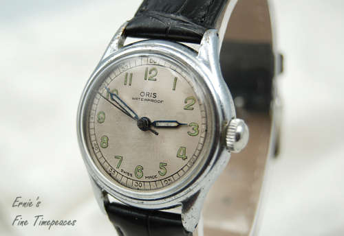 Oris Cal 454 Manual Winding Vintage Military Style Watch, Serviced, 1950`s