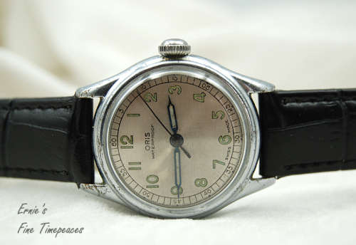 Oris Cal 454 Manual Winding Vintage Military Style Watch, Serviced, 1950`s
