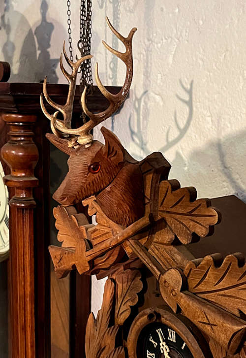 Big Antique Cuckoo Clock from West Germany, 8 Days, Serviced