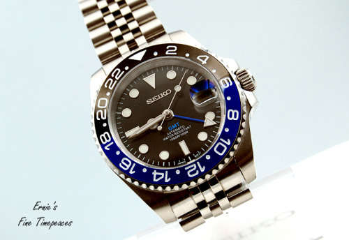 Seiko Gmt Automatic Mod Watch, Batman. Nh34 Movement, NEW, Box and Papers