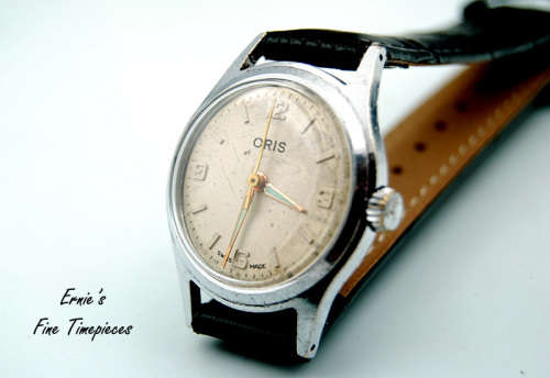 Vintage Oris 582 KIF Manual Winding Watch, Fully Serviced, a Beauty from the 1950`s,