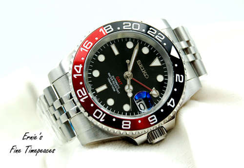 GMT Automatic Men`s Watch,  Seiko NH34 Movement, Coke Ceramic Bezel, Brand New