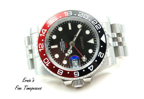 GMT Automatic Men`s Watch,  Seiko NH34 Movement, Coke Ceramic Bezel, Brand New