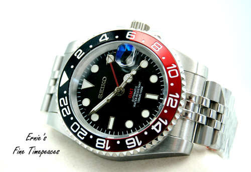 GMT Automatic Men`s Watch,  Seiko NH34 Movement, Coke Ceramic Bezel, Brand New