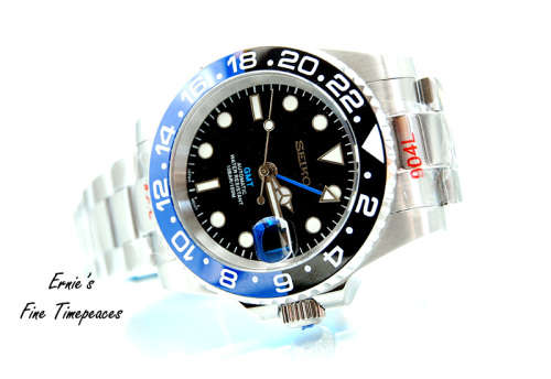 GMT Automatic Mod Watch, Batman, With NH 34 Seiko Movement, New