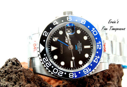 GMT Automatic Mod Watch, Batman, With NH 34 Seiko Movement, New
