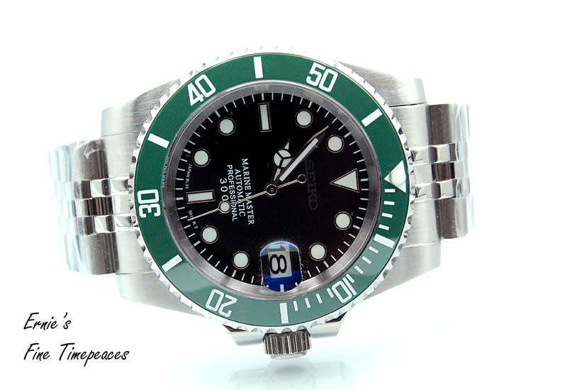 Marine Master Professional 300 Automatic Watch, Seiko NH35 Movement, Kermit Ceramic Bezel, Brand New