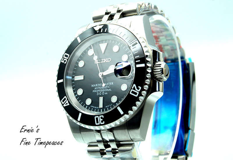 BARGAIN, Marine Master Automatic Mod Watch, Black, with NH 35 Seiko Movement, new