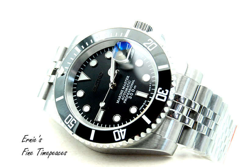 BARGAIN, Marine Master Automatic Mod Watch, Black, with NH 35 Seiko Movement, new