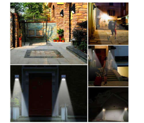 Solar Power Sensor Wall Light 20 LED Bright Wireless Security Motion