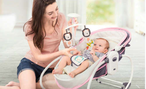 5 In 1 Newborn Baby Rocker Bassinet Bouncer Toddler Music Chair With Toy