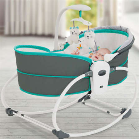 5 In 1 Newborn Baby Rocker Bassinet Bouncer Toddler Music Chair With Toy