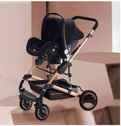 New *2020* 3 in 1 Baby Stroller With Car Seat- Black  And  Gold Belecoo Brand