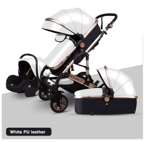 New Baby Pram *2020* Belecoo 535 Q3 PU leather 3 in 1 stroller BLACK FRAMES