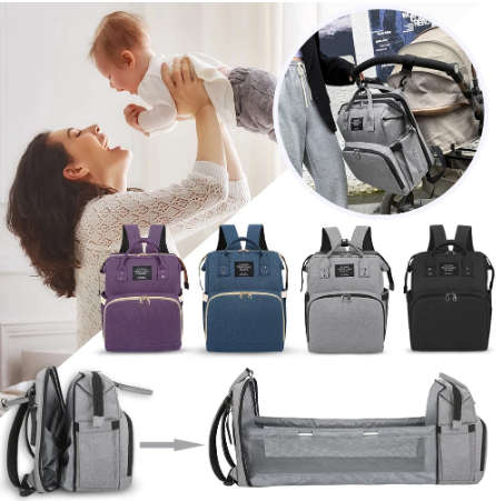 Lequeen Diaper Bag For Mom And Baby Backpack Multifunctional Baby Bed Bags Maternity Nursing Handbag