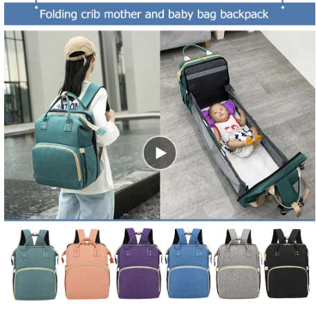 Lequeen Diaper Bag For Mom And Baby Backpack Multifunctional Baby Bed Bags Maternity Nursing Handbag