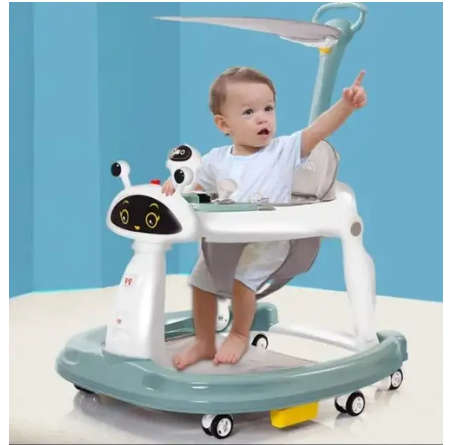 Six Wheel Multifunction Anti-rollover Baby Walker with Can adjustable Infant Push Trolley with Light