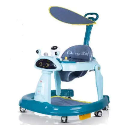 Six Wheel Multifunction Anti-rollover Baby Walker with Can adjustable Infant Push Trolley with Light
