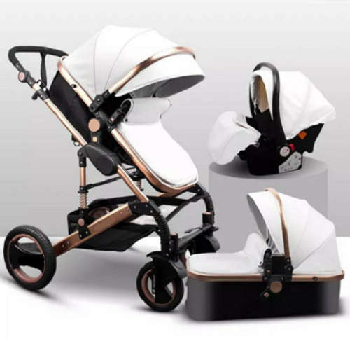 Limited Addition Belecoo Leather Baby Pram Stroller 3 in 1 Travel System