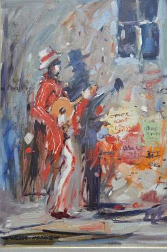 Kaapse musikant-Wessel Marais; olie op bord