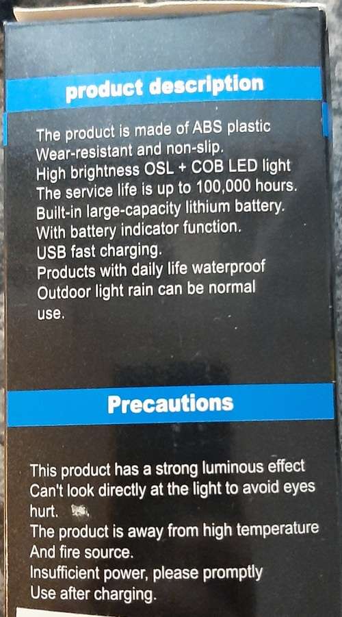 USB Charge Flashlight LED torch