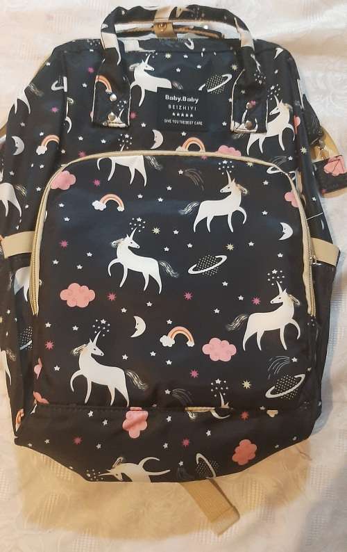 Navy Blue Unicorn Nappy / creche Backpack Bag