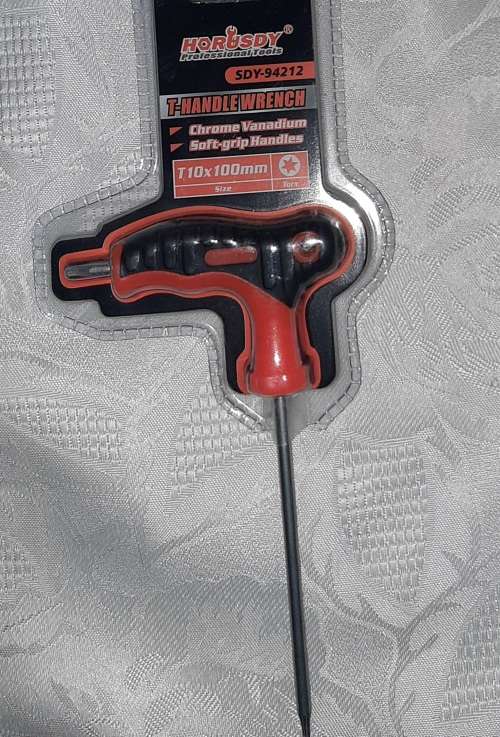 T Handle wrench chrome Vanadium T10x100mm torx