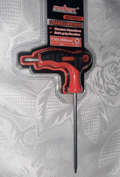 T Handle wrench chrome Vanadium T10x100mm torx
