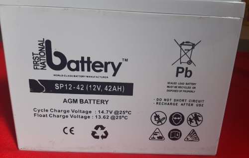 42Ah 12V Gel Battery - only used as demo battery  (looks and tests brand new)