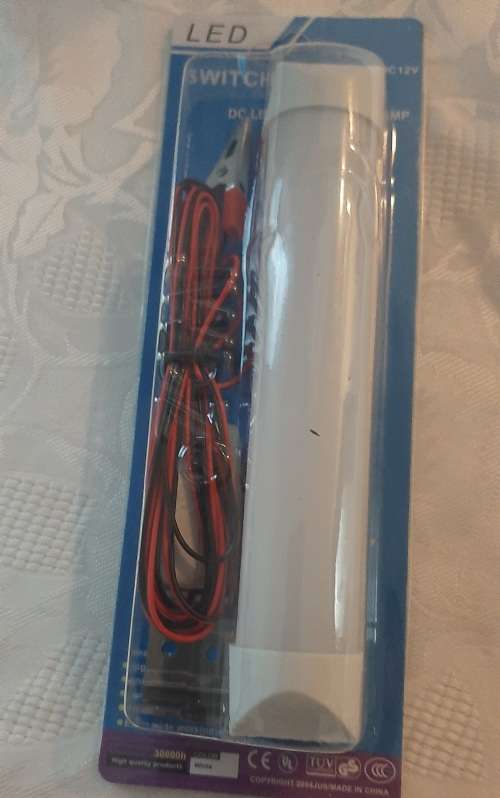 12V LED Lamp with alligator clips & on/off switch, energy saving, high power, 150mm long