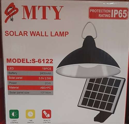 Solar Wall Lamp LED IP65 20W, time switch, remote included