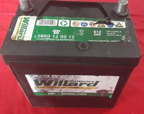 Willard 612 SMF 45Ah 12V 325A class A (only used as demo for loadshedding products))