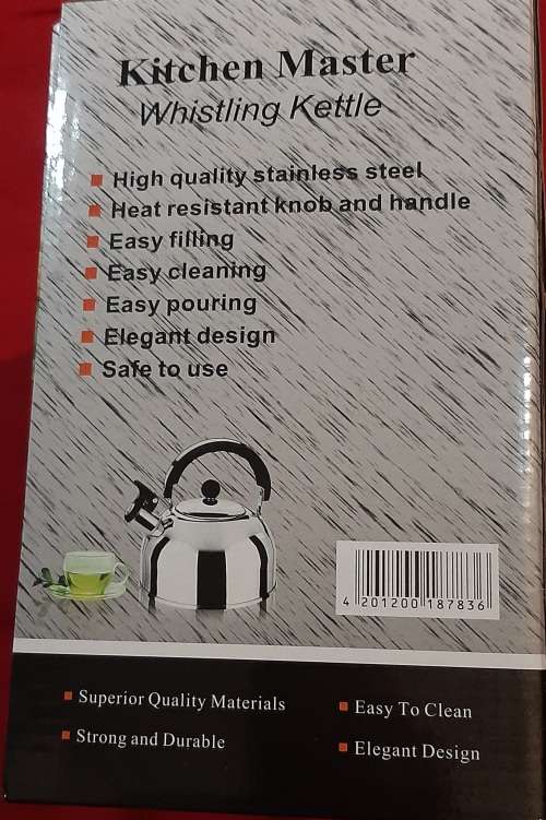 Large Whistle kettle, stainless steel