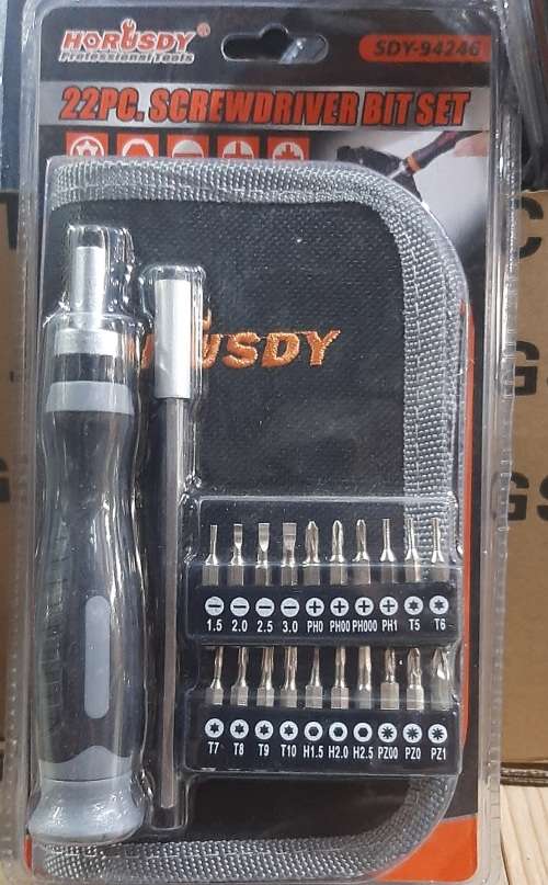 22 Piece Screwdriver Bit Set with Strong Carry Bag