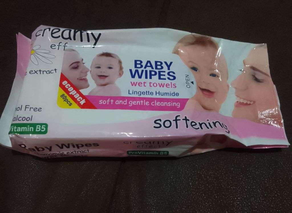 Baby Wipes 80pc, ProVit B enriched, chamomile Extract, Alcohol Free, Soft and Gentle