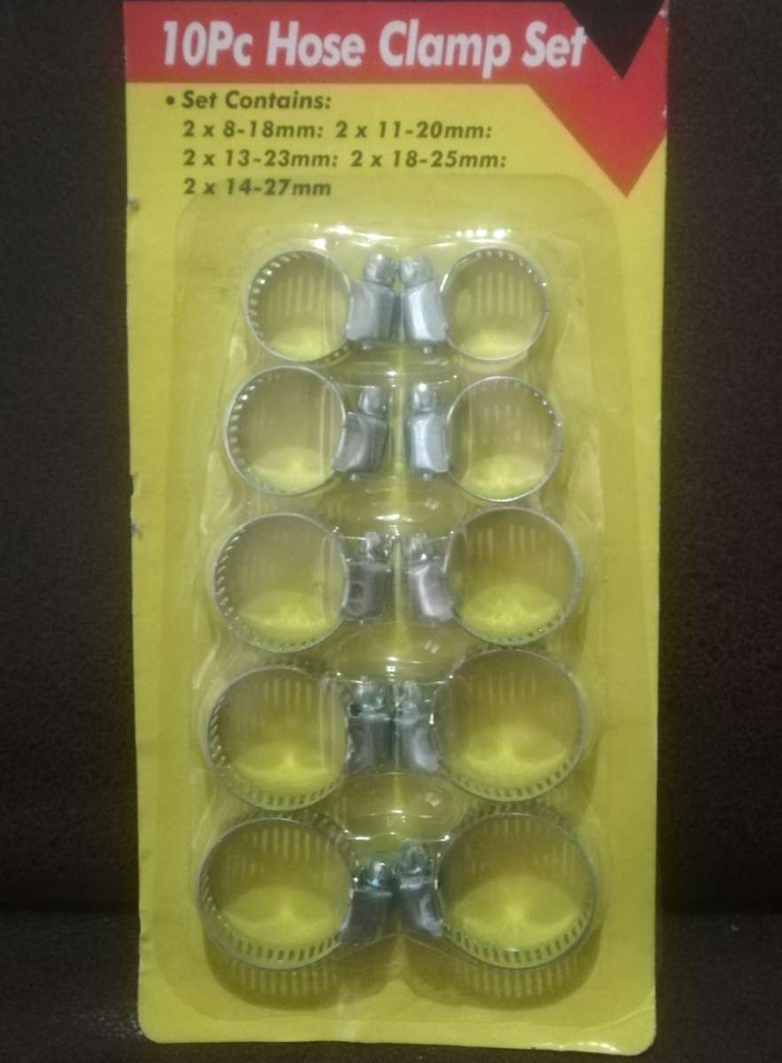 10 Piece Hose Clamp Set 8-27mm
