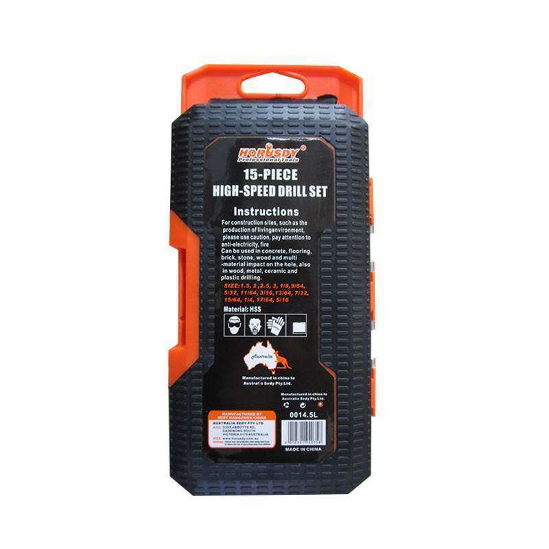 15pc HSS high-speed drill set