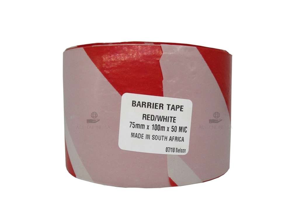 Barrier Tape Red/White 75mm x 100m (Takealot price R130)