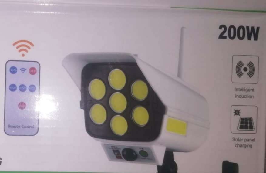 200W Dummy Camera Solar Monitoring Light / Lamp, human body induction, remote control