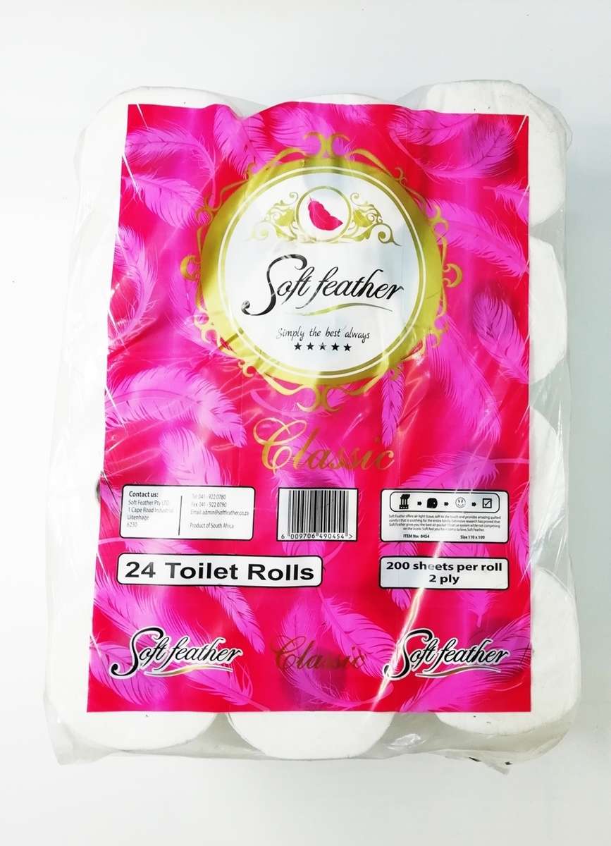 24 Pack Soft 2 Ply Toilet Rolls Soft Feather