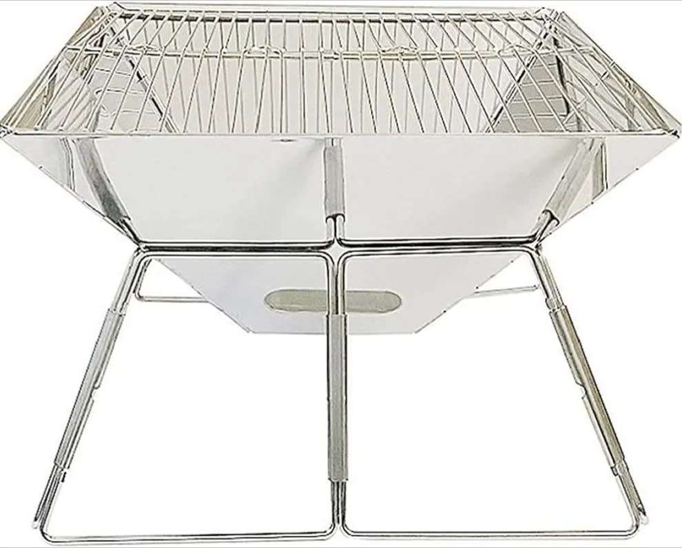 Foldable Barbeque Braai Stainless Steel Camping Outdoor Strong easy cleanable with ash tray